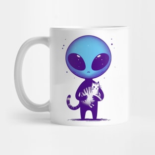 Alien holding cat funny Mug